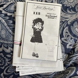Vtg. Enchanted Forest Little Darlings #113 Girl Jumper & Blouse‎ Sz 4,5,6 Uncut
